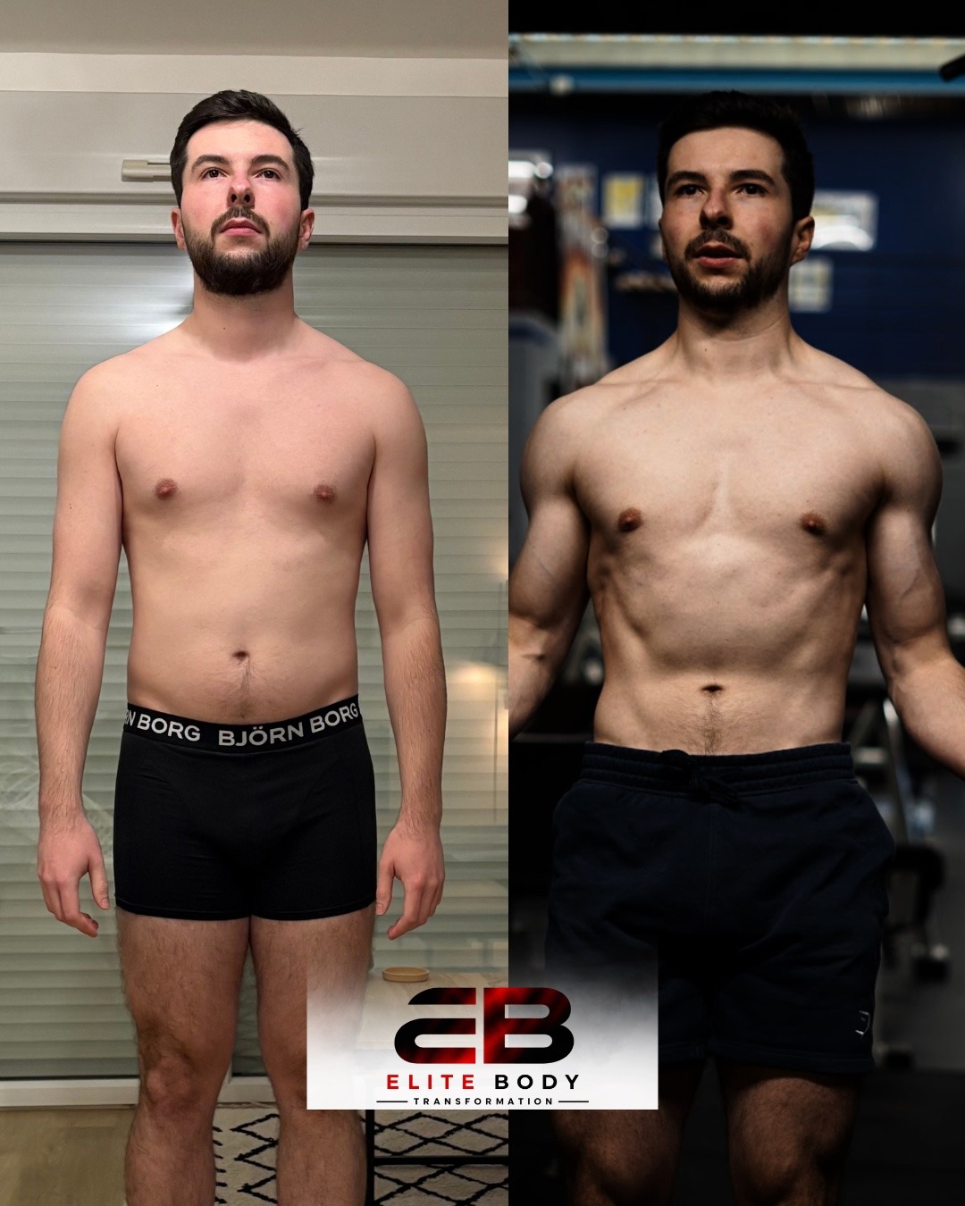 Comparaison avant et après — transformation physique 1