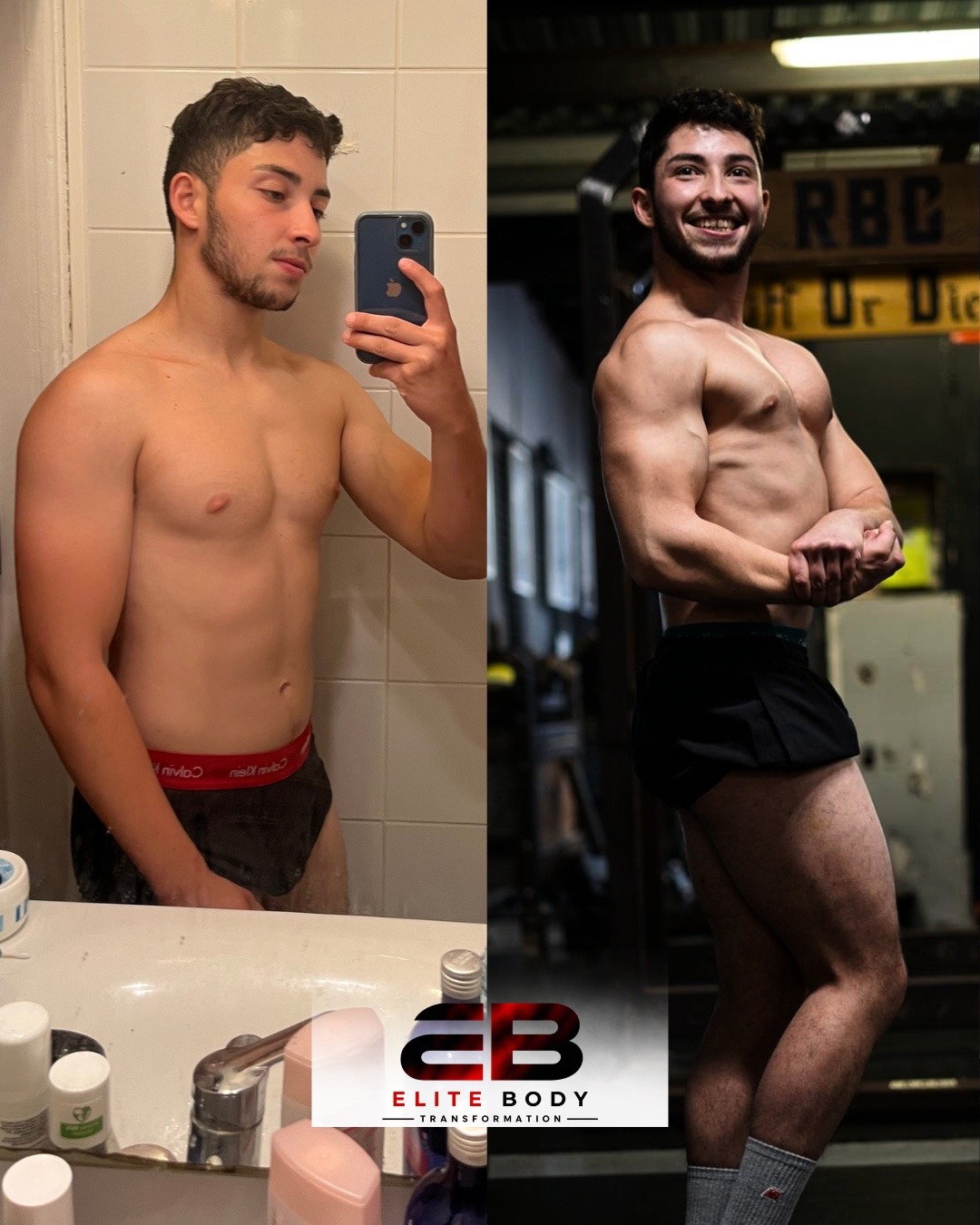 Comparaison avant et après — transformation physique 2