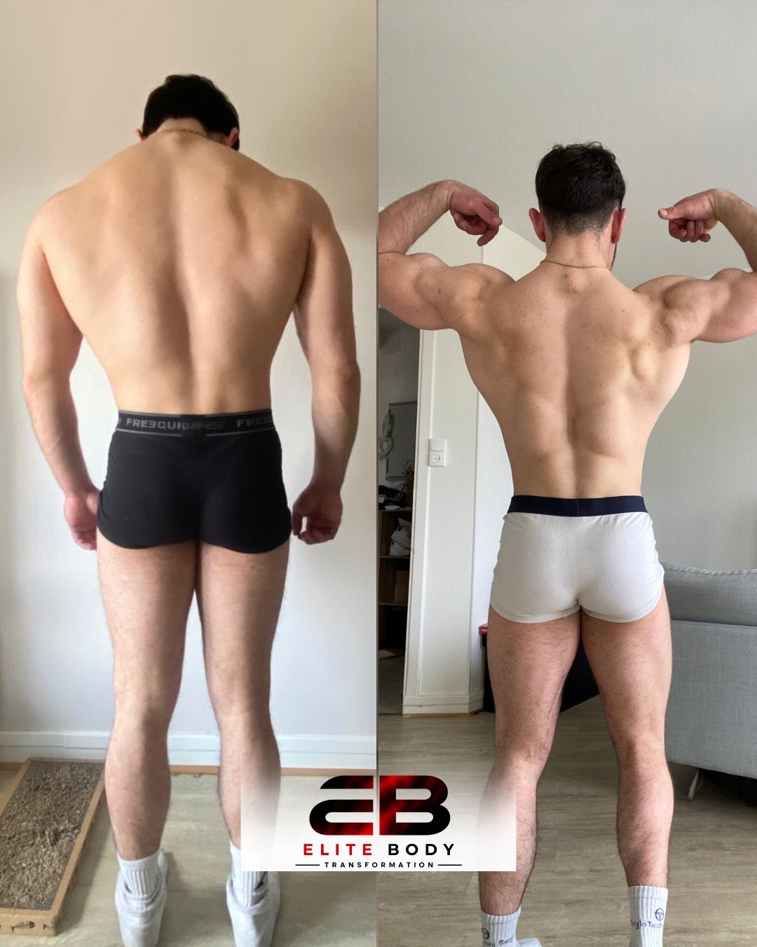 Comparaison avant et après — transformation physique 6