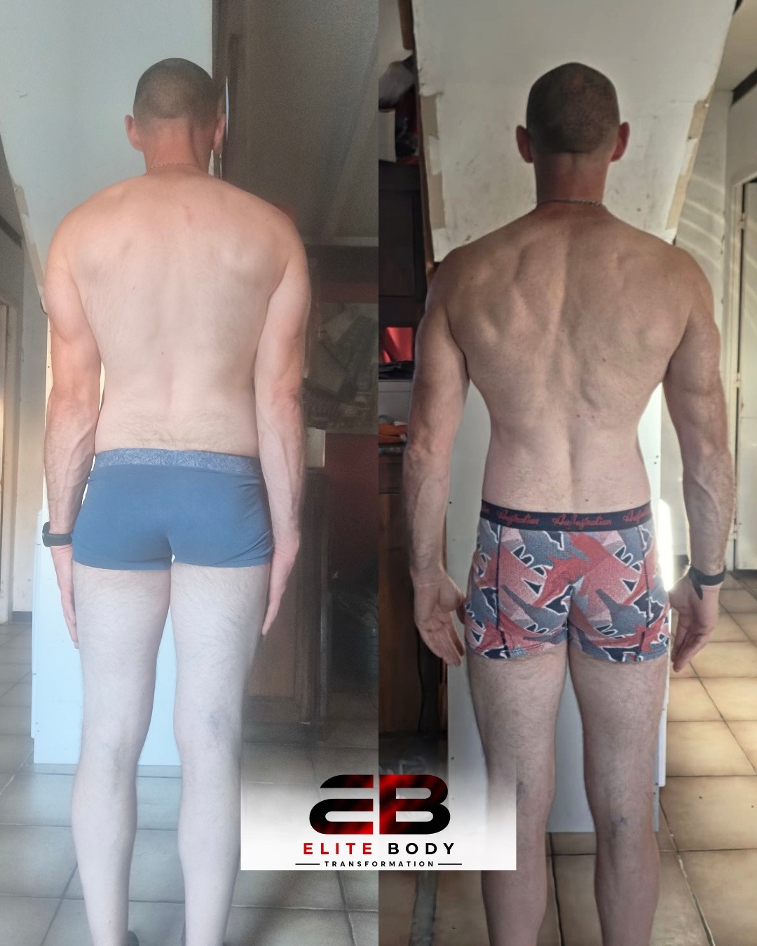 Comparaison avant et après — transformation physique 8